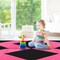8 Feet PU Leather Folding Gymnastics Mat with Removable Zippered Cover and Hook and Loop Fasteners